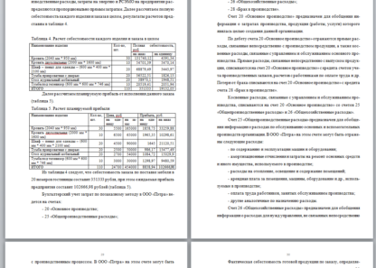 Курсовая работа МЭБИК Учет затрат, калькулирование и бюджетирование в отраслях