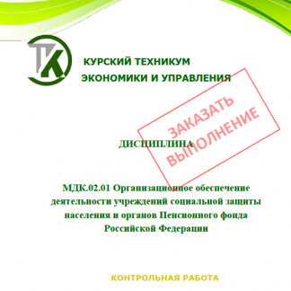 Организационное обеспечение деятельности учреждений социальной защиты населения и органов Пенсионного фонда Российской Федерации Эссе